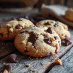 Three Ingredient Chocolate Chip Cookies (Simple & Delicious Guide) 9 close-up three ingredient chocolate chip cookies fresh from oven