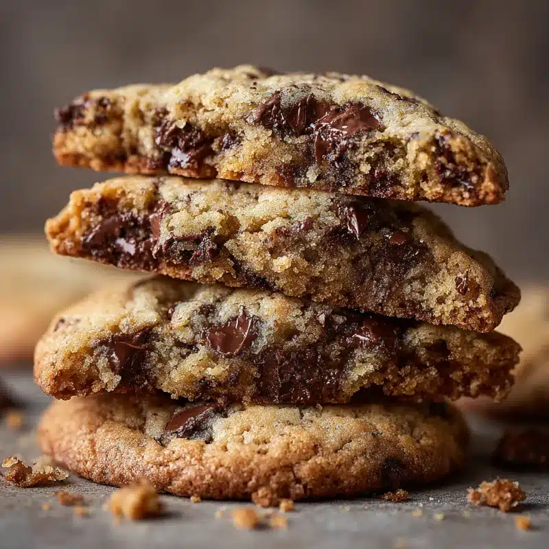 Choc Chip Cookie Recipe Without Brown Sugar – Simple, Crispy, and Delicious 12 Texture close-up of choc chip cookies made without brown sugar
