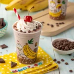 Chocolate banana smoothie recipe in mason jar