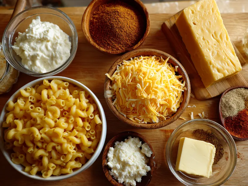 mac-and-cheese-ingredients-air-fryer ingredients for quick air fryer mac and cheese
