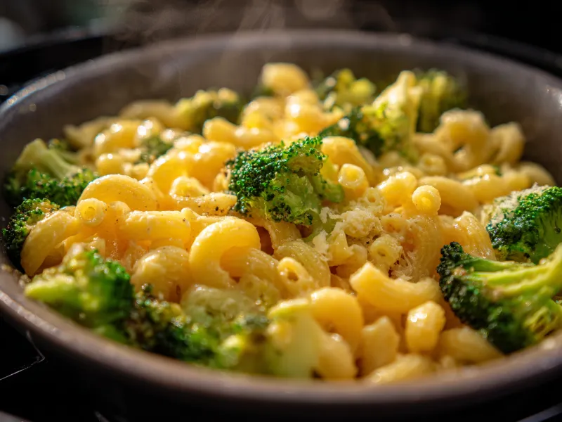 quick-air-fryer-mac-and-cheese-broccoli quick air fryer mac and cheese with broccoli
