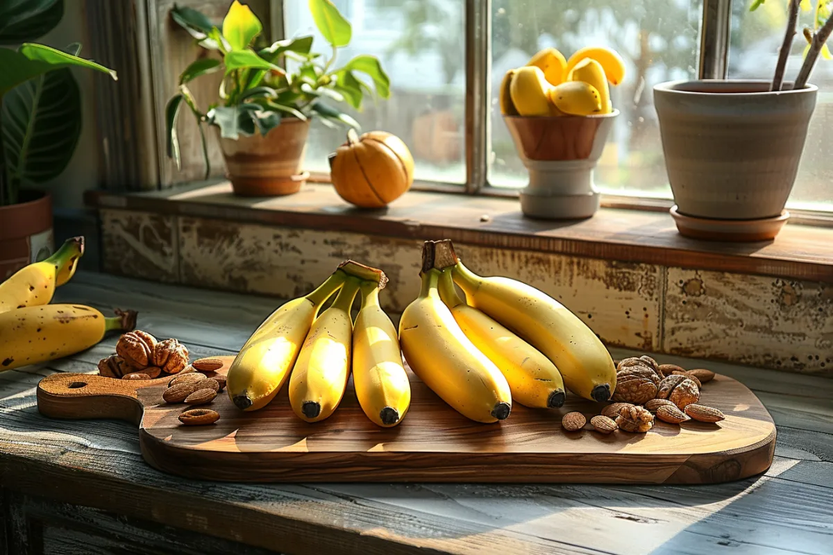 bananas-assorted-nuts-smoothie bananas and assorted nuts for banana nut energy smoothie
