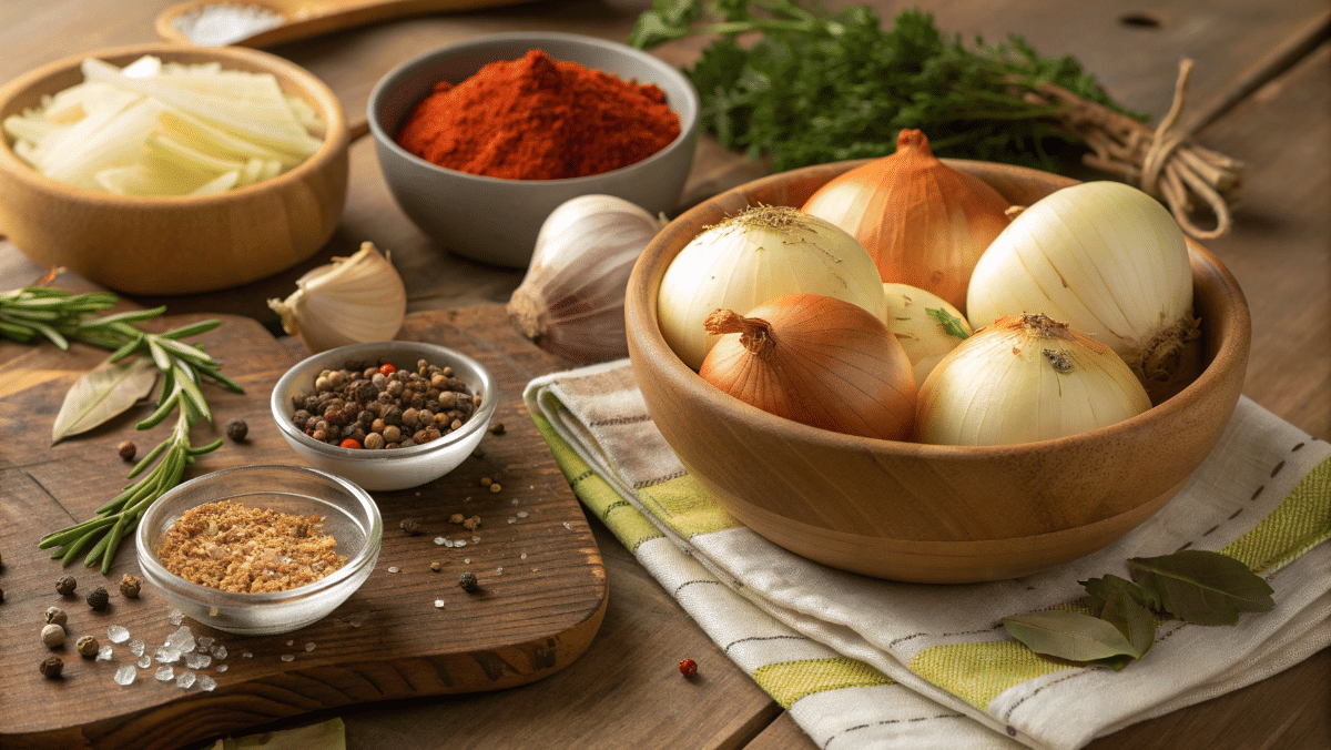 Best seasonings for onion boil with spices and herbs